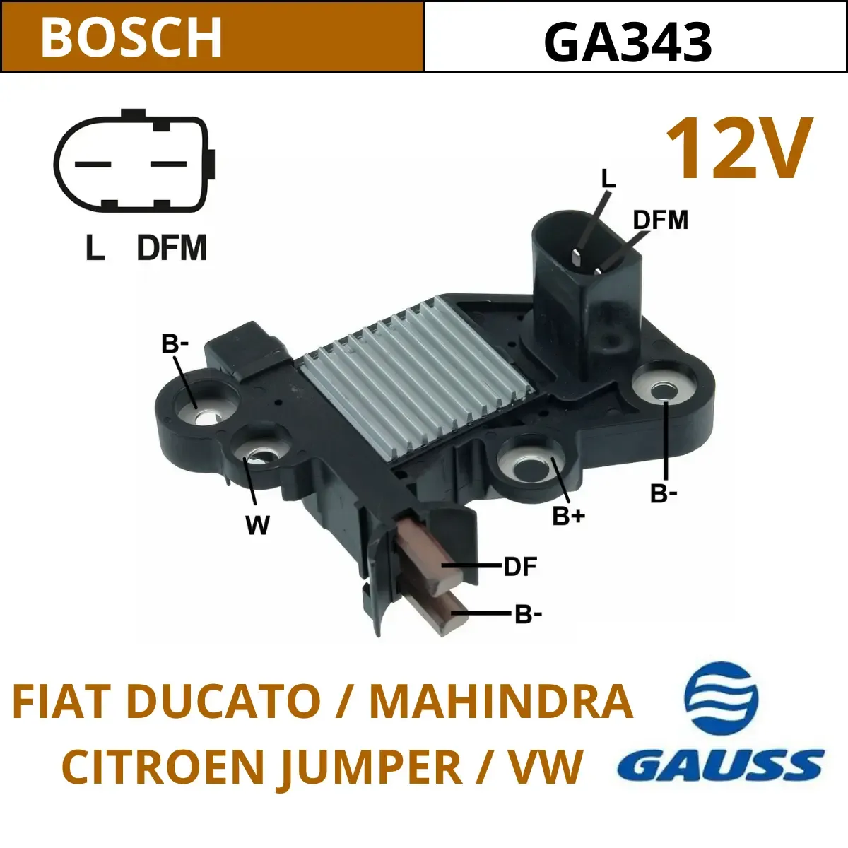 REGULADOR 12V VOLKSWAGEN, MAHINDRA / GA343