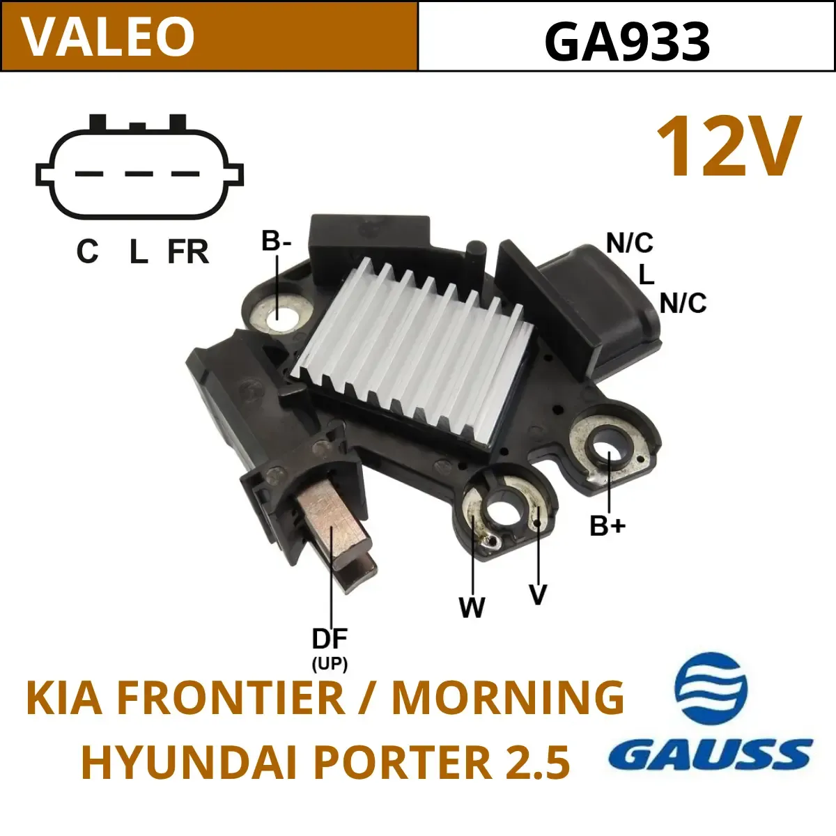 REGULADOR 12V KIA FRONTIER 2.5 / HYUNDAI PORTER 2.5 GA933