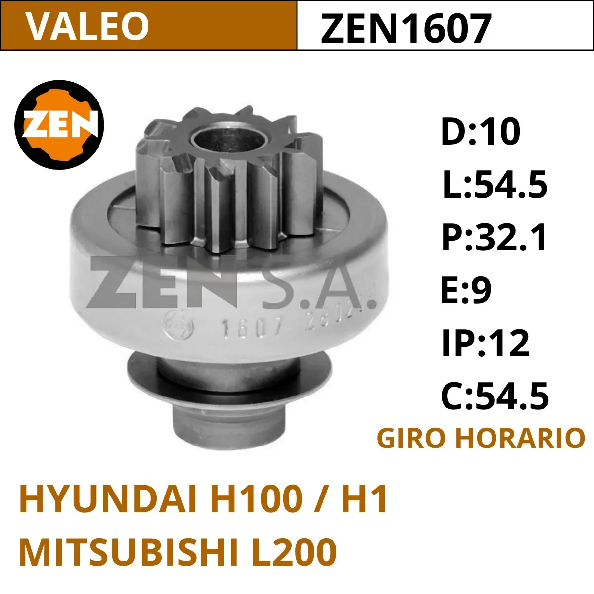 BENDIX HYUNDAI H100 / H1 /  MITSUBISHI L200 / ZEN1607
