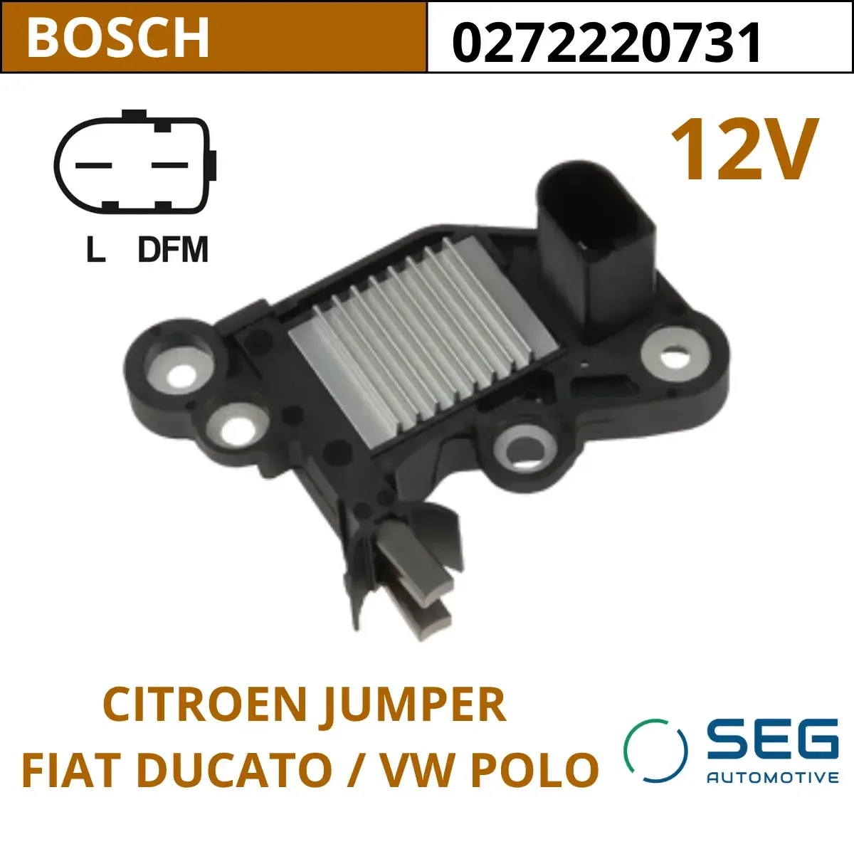 REGULADOR 12V VOLKSWAGEN / MAHINDRA / ORIGINAL SEG 0272220731