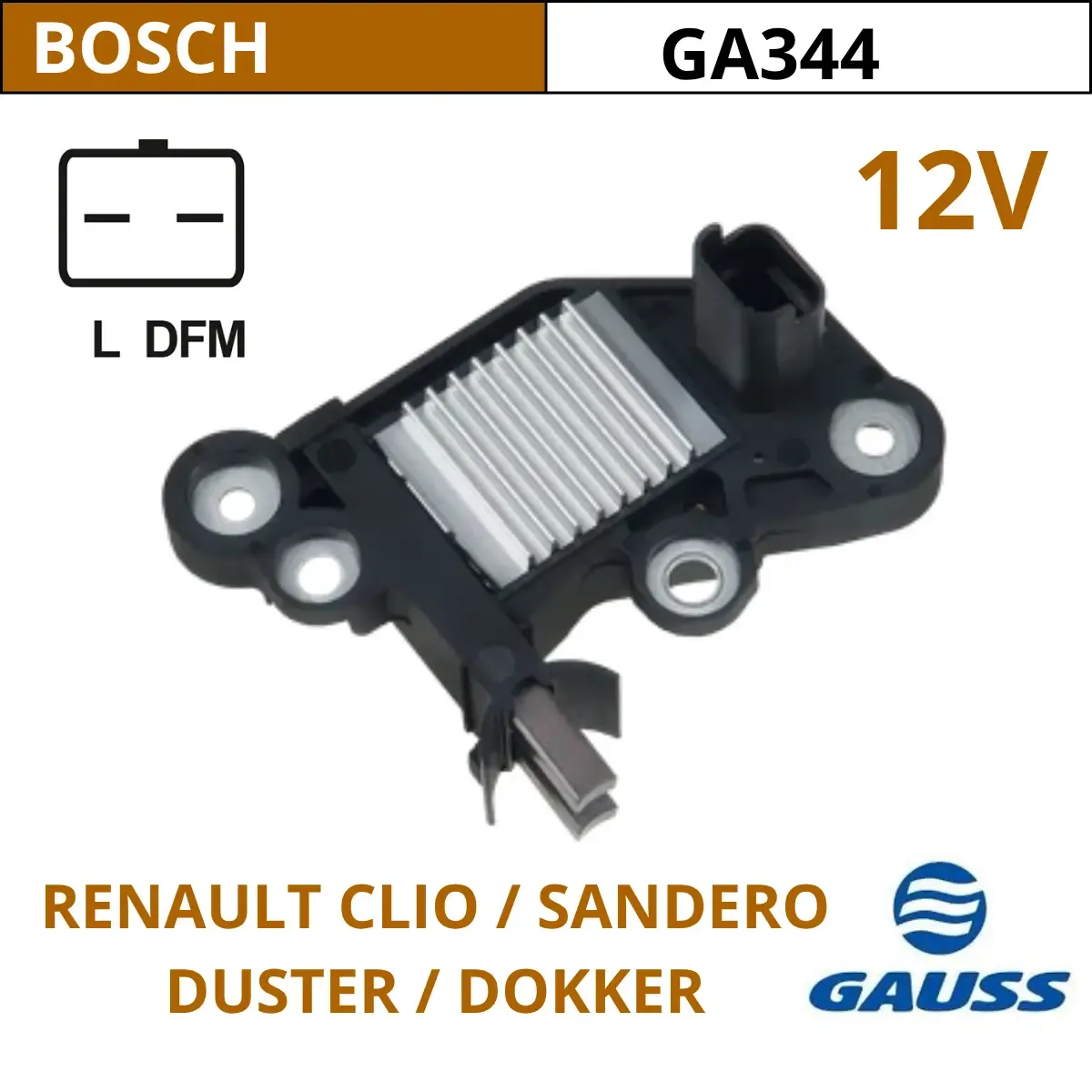 REGULADOR 12V RENAULT CLIO / SANDERO / DOKKER / GA344