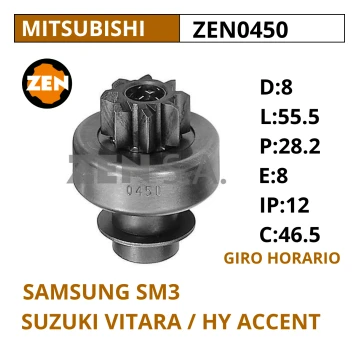 BENDIX SAMSUNG SM3 / SUZUKI VITARA / HY ACCENT / ZEN0450